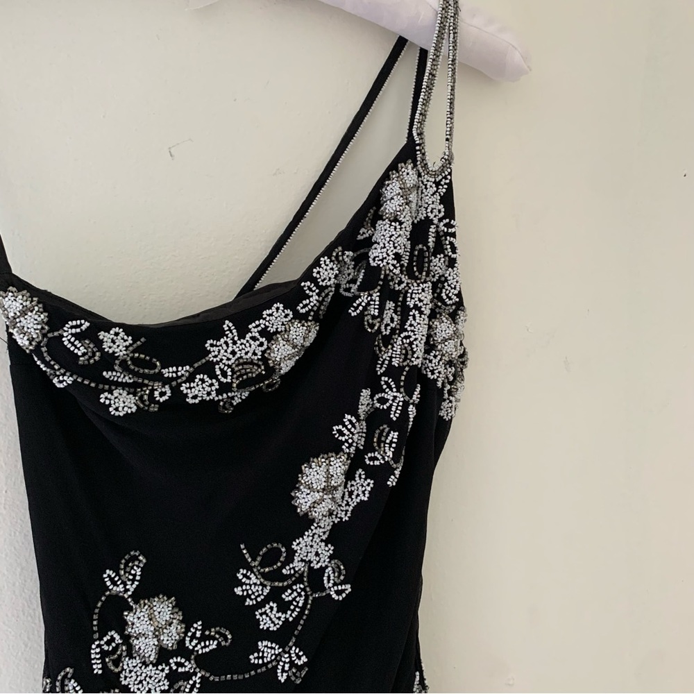 SOLD Stunning Vintage Y2K Asymmetrical Beaded Dress Cache Sz 6 - Picture 4 of 16